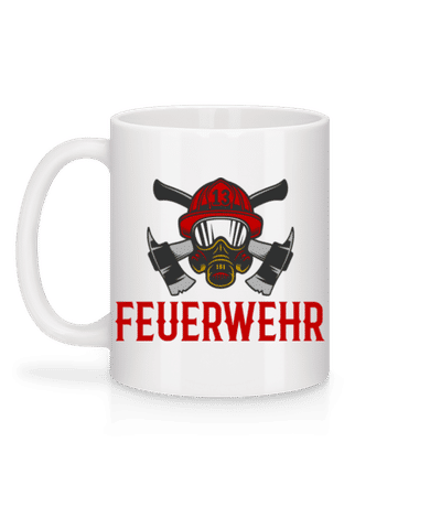 Feuerwehr Helm - Tasse - Weiß - Hinten