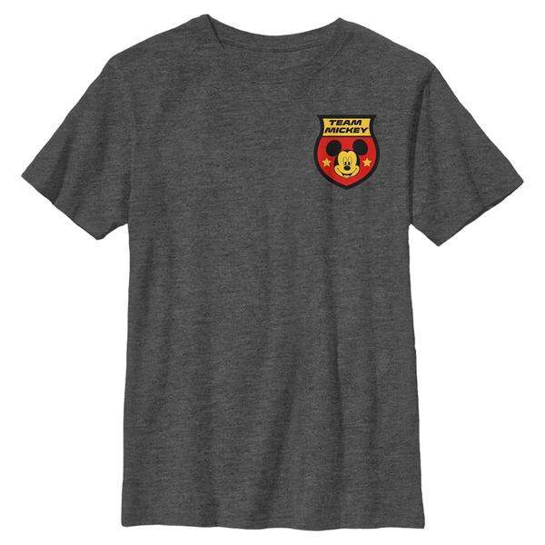 Aperçu: Disney Classics - Mickey Mouse - Mickey Germany Badge - Enfant T-shirt - Anthracite chiné - Devant