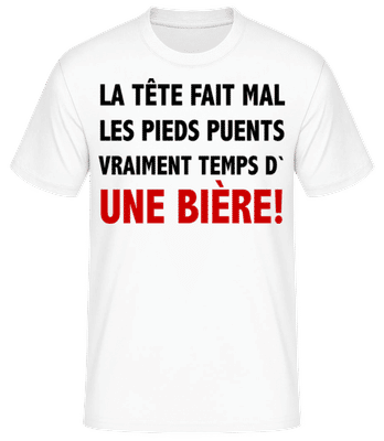 Temps D' Une Bière - T-shirt standard Homme - Blanc - Devant