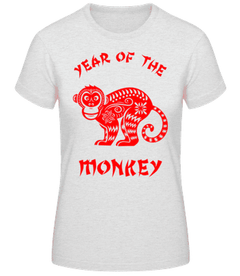 Chinese Zodiac Year Of The Monkey - Frauen Basic T-Shirt - Grau meliert - Vorne