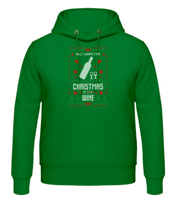 All I Want For Christmas Is Wine - Men's Hoodie - Kelly green - Front