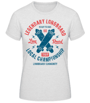 Legendary Longboard - Dámske basic tričko - Melírovo šedá - Predné