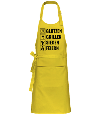 Glotzen Grillen Siegen Feiern - Profi Kochschürze - Gelb - Vorne