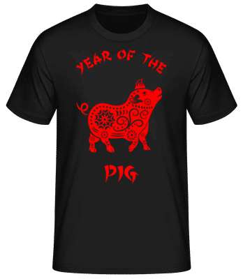 Chinese Zodiac Year Of The Pig - T-shirt standard Homme - Noir - Devant