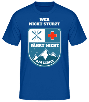 Skifahren Wer Nicht Stürzt Limit - Männer Basic T-Shirt - Royalblau - Vorne