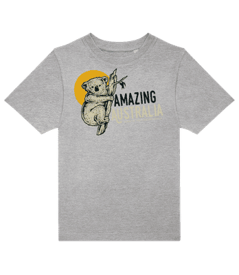 Koala Amazing Australia - Kinder T-Shirt B&C - Grau meliert - Vorne
