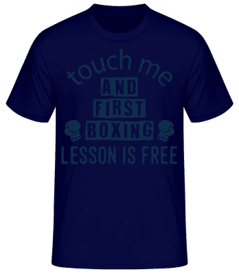 Free Boxing Lessons - T-shirt standard Homme - Bleu marine - Devant