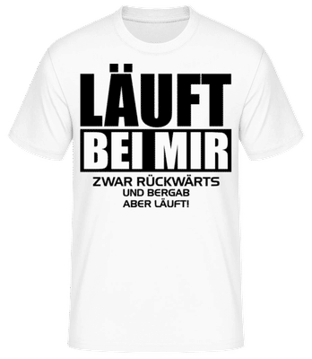 Läuft Bei Mir Rückwärts - Männer Basic T-Shirt - Weiß - Vorne