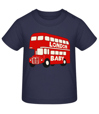 London City Transport Red Bus Baby - T-shirt Bio Bébé - Bleu marine - Devant