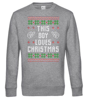 This Boy Loves Christmas - Sweat-shirt standard pour homme - Gris chiné - Devant
