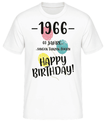 1966 60 Singen Tanzen Feiern - Männer Basic T-Shirt - Weiß - Vorne