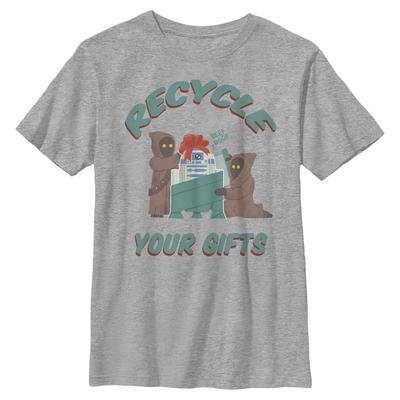 Star Wars - R2-D2 Jawa Recycle Gifts - Christmas - Enfant T-shirt - Gris chiné - Devant