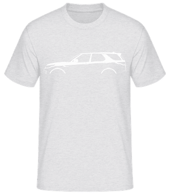 'Land Rover Discovery (2017)' Silhouette - Pánske basic tričko - Melírovo šedá - Predné