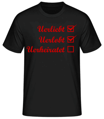 Verliebt Verlobt Verheiratet - Männer Basic T-Shirt - Schwarz - Vorne