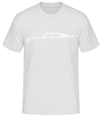'Dodge Charger SRT8' Silhouette - Pánske basic tričko - Melírovo šedá - Predné