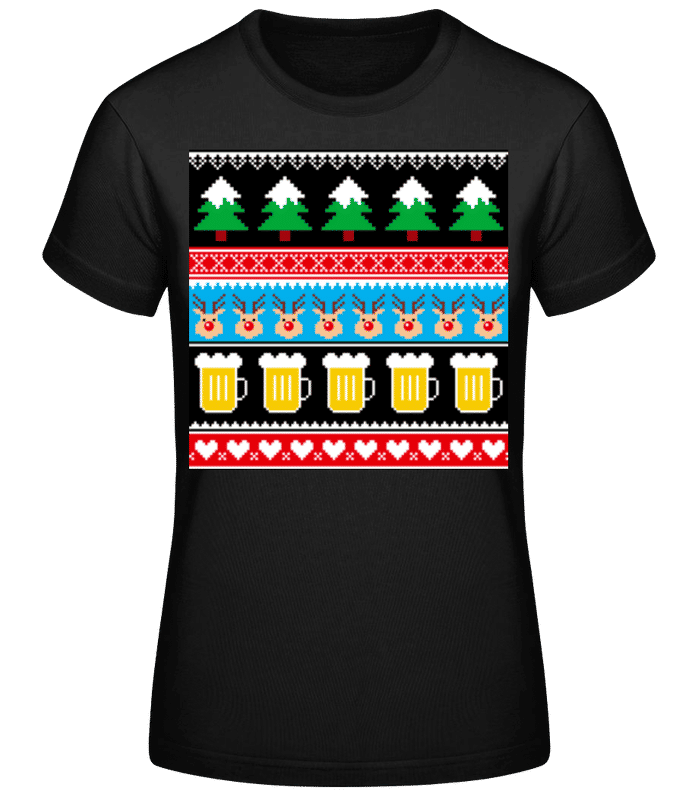 Aperçu: Ugly Christmas Symbols - T-shirt femme B&C - Noir - Devant