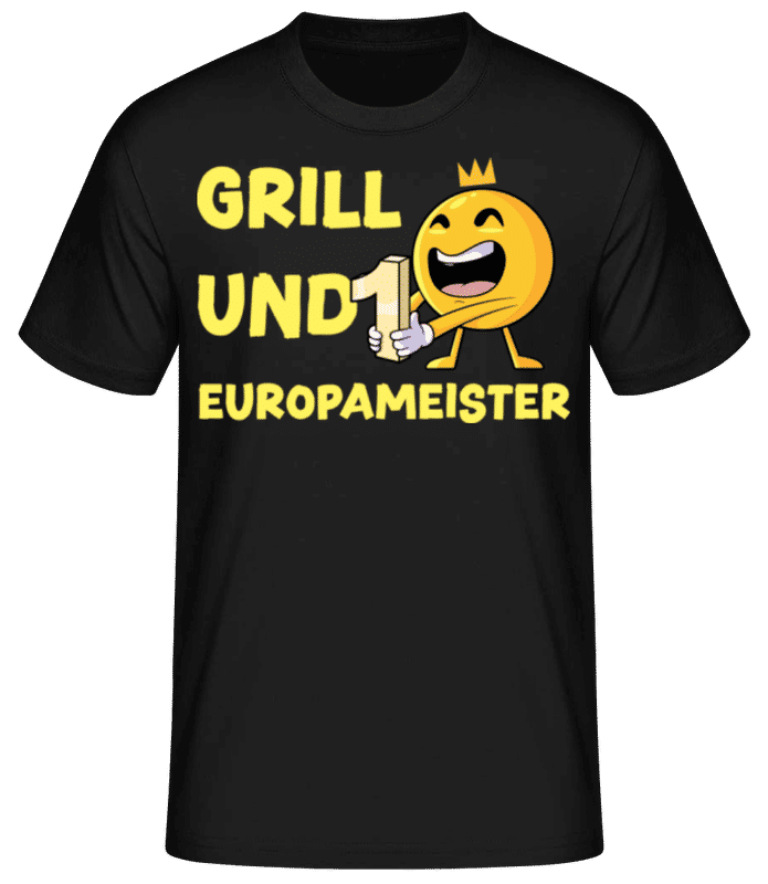 Vorschau: Grill Und Europameister - Männer Basic T-Shirt - Schwarz - Vorne