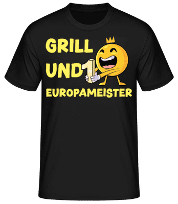 Grill Und Europameister - Männer Basic T-Shirt - Schwarz - Vorne