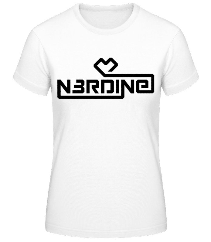 Vorschau: Nerdine - Frauen Basic T-Shirt - Weiß - Vorne