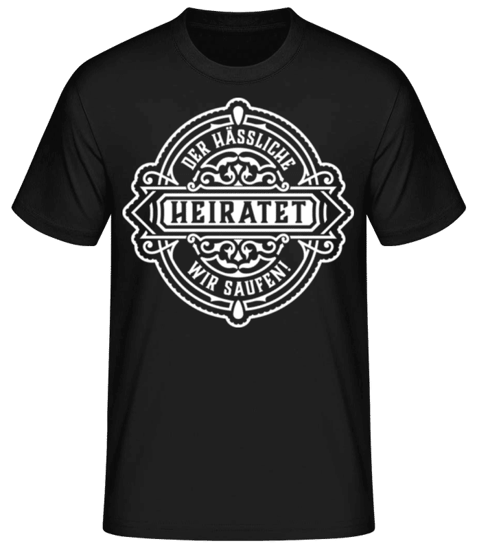 Vorschau: JGA Der Hässliche Heiratet - Männer Basic T-Shirt - Schwarz - Vorne