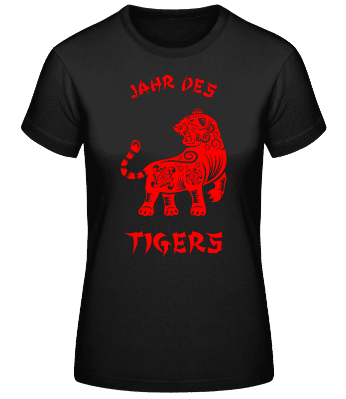 Vorschau: Chinesisches Zeichen Jahr Des  Tigers - Frauen Basic T-Shirt - Schwarz - Vorne
