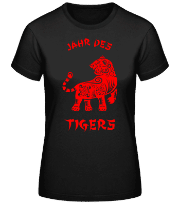 Chinesisches Zeichen Jahr Des  Tigers - Frauen Basic T-Shirt - Schwarz - Vorne