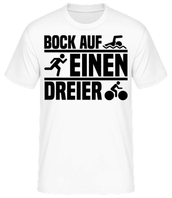 Bock Auf Dreier Triathlon - Männer Basic T-Shirt - Weiß - Vorne