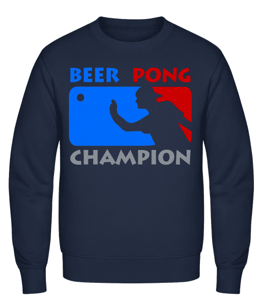 Aperçu: Beer Pong Champion - Sweat-shirt classique avec manches set-in - Marine - Vorn