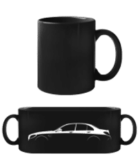 Silhouette 'Mercedes C-Class AMG W205' - Schwarze Tasse - Schwarz - Vorne