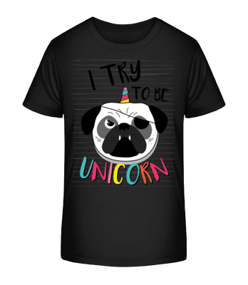 Unicorn Dog - Kinder Bio T-Shirt Stanley Stella 2.0 - Schwarz - Vorne
