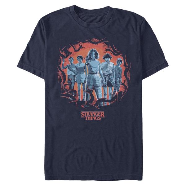 Aperçu: Netflix - Stranger Things - Skupina Tonal Eleven Group Pose - Homme T-shirt - Bleu marine - Devant