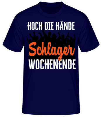 Schlager Wochenende - Männer Basic T-Shirt - Marine - Vorne