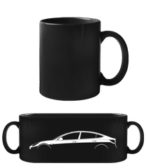 'Tesla Model 3' Silhouette · Černý hrnek