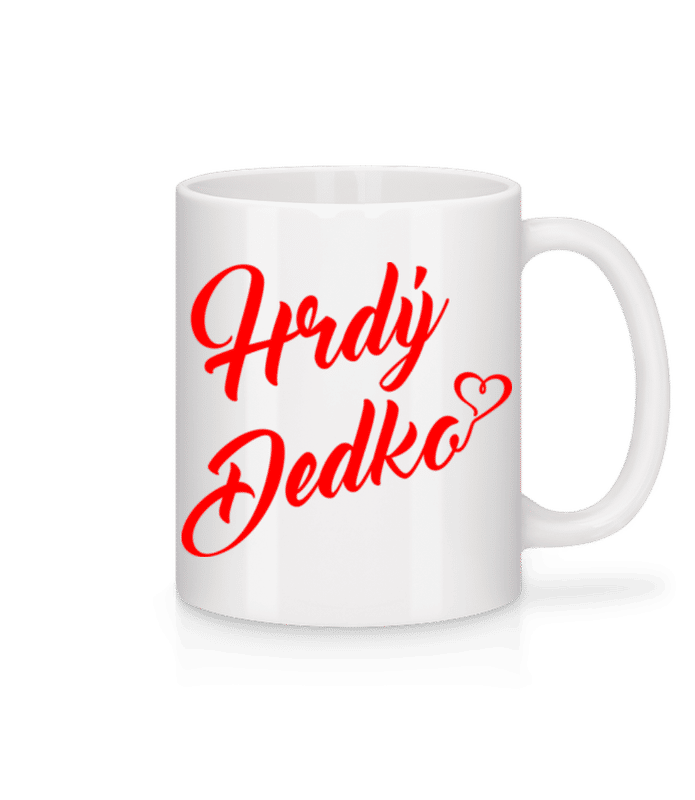 Náhľad: Hrdý Dedko - Keramický hrnček - Biela - Predné