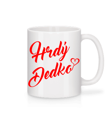 Hrdý Dedko - Keramický hrnček - Biela - Predné