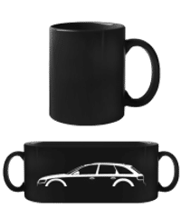 'Audi A4 Allroad (B8)' Silhouette - Čierny hrnček - Čierna - Predné