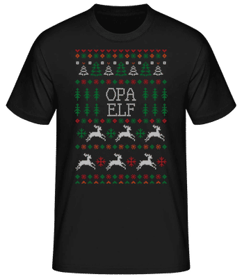 Opa Elf - Männer Basic T-Shirt - Schwarz - Vorne