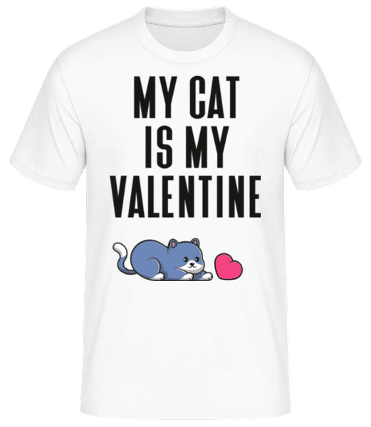 Aperçu: My Cat Is My Valentine - T-shirt standard Homme - Blanc - Devant