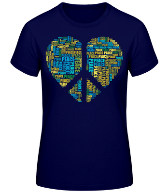 Heart Peace - Camiseta básica de mujer - Marino - delante