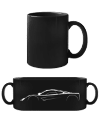 'McLaren F1' Silhouette - Čierny hrnček - Čierna - Predné