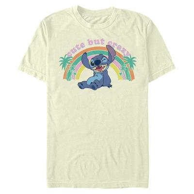 Disney - Lilo & Stitch - Stitch Hawkins 3D Text - Men's T-Shirt - Cream - Front