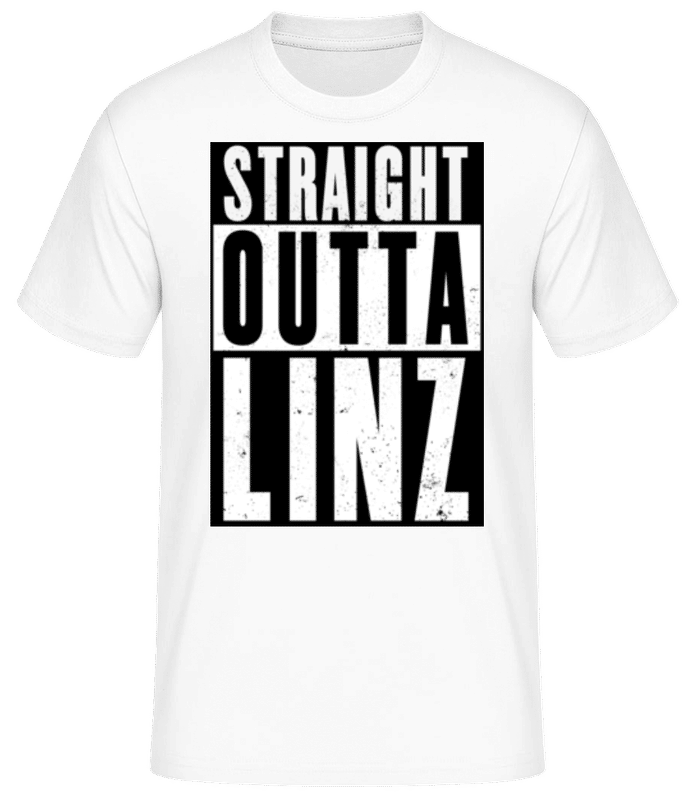 Vorschau: Straight Outta Linz White - Männer Basic T-Shirt - Weiß - Vorne