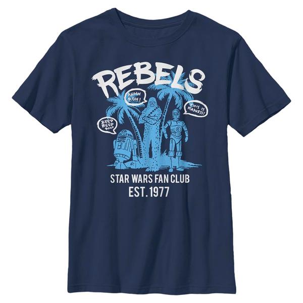 Aperçu: Star Wars - Skupina Palm Chillin - Enfant T-shirt - Bleu marine - Devant