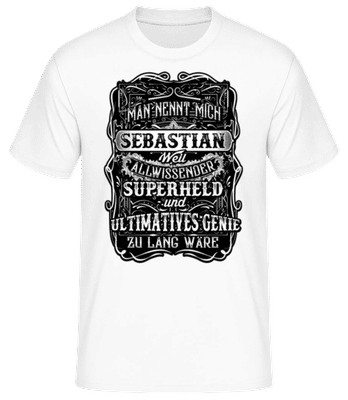 Man Nennt Mich Sebastian - Männer Basic T-Shirt - Weiß - Vorne