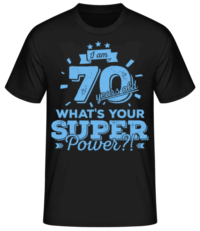 Preview: 70 Years Super Power - Men's Basic T-Shirt - Black - Front