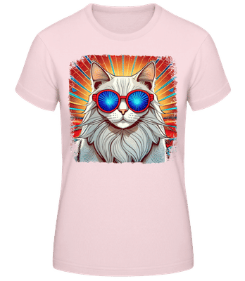 Chat Norvégien Des Forêts Look Hippie - T-shirt standard Femme - Rose - Devant