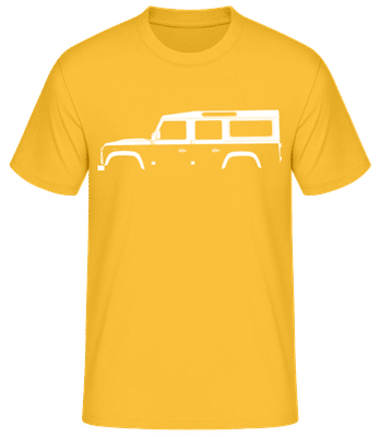 'Land Rover Defender 110' Silhouette - Pánské basic tričko - Zlatožlutá - Napřed
