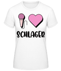 I Love Schlager - Frauen Basic T-Shirt - Weiß - Vorne