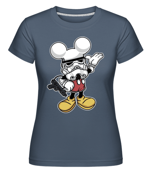Aperçu: Mickey Trooper -  T-shirt Shirtinator femme - Bleu denim - Devant