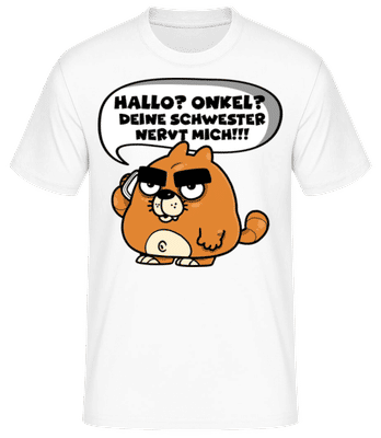 Onkel Deine Schwester Nervt - Männer Basic T-Shirt - Weiß - Vorne